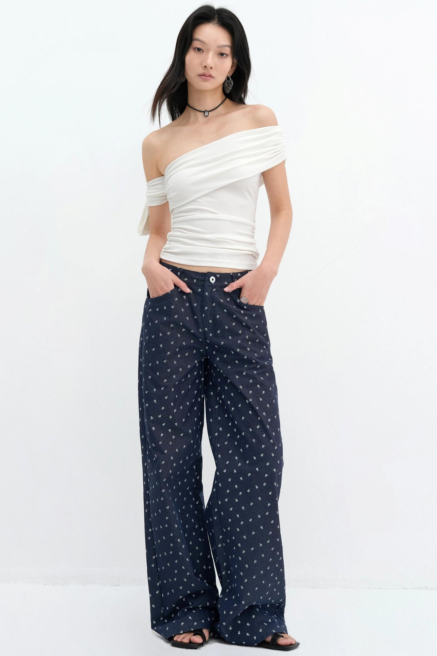 One-Shoulder Tencel Top