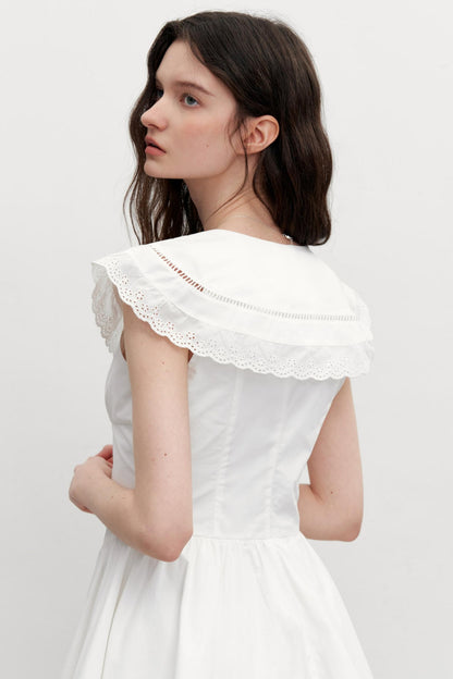 Vintage Lace Neck Dress