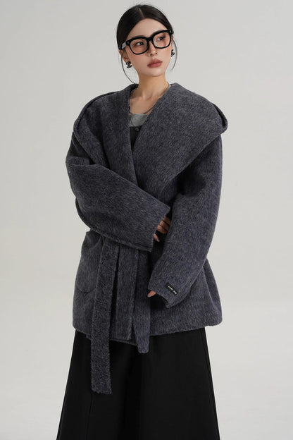Autumn Hooded Woolen Coat