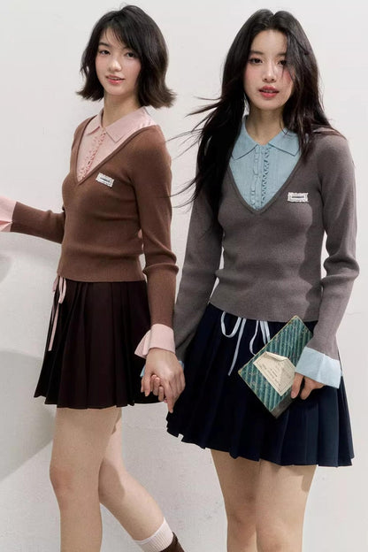 Autumn Knitted Polo Top