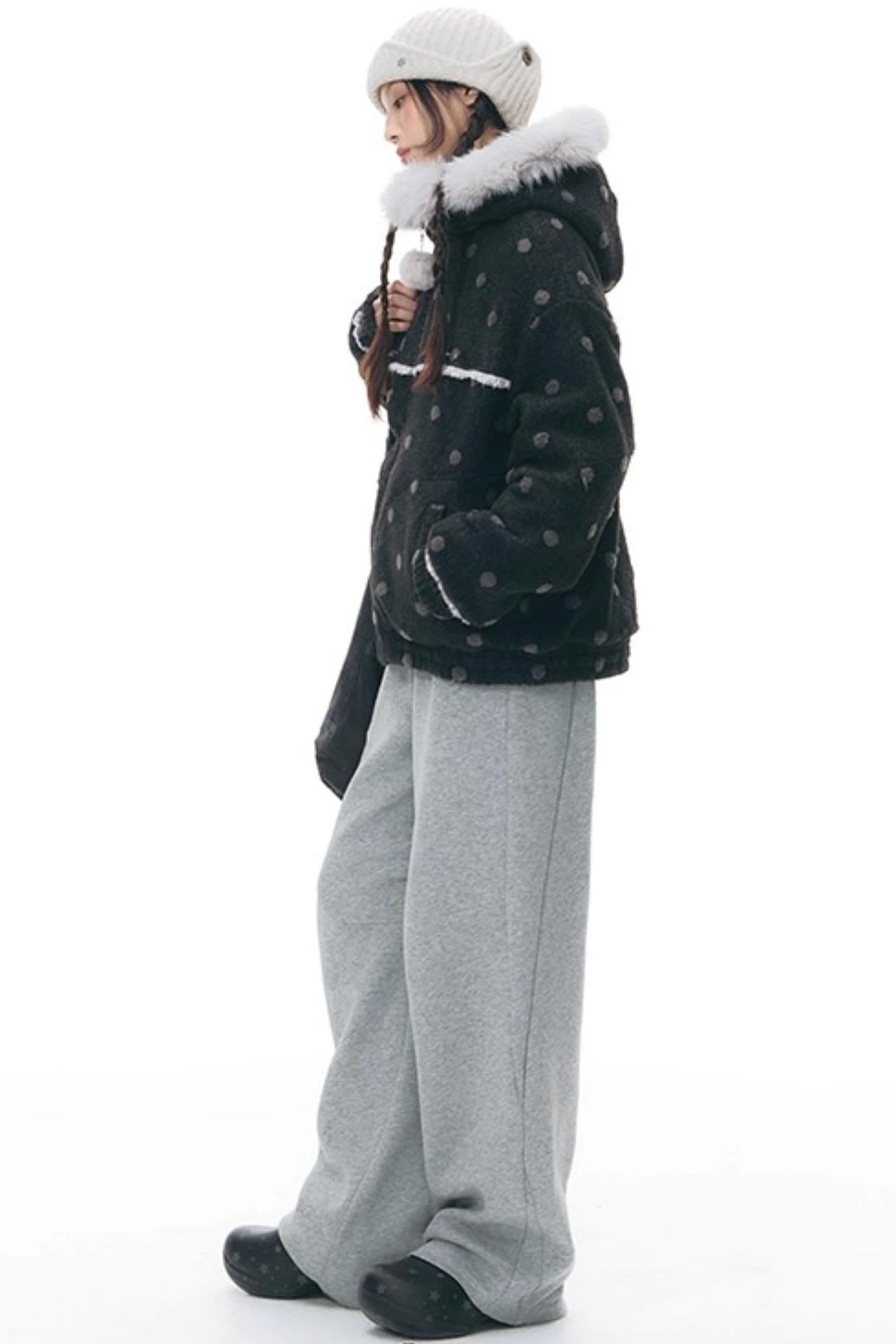 Plush Waistband Wide-Leg Pants