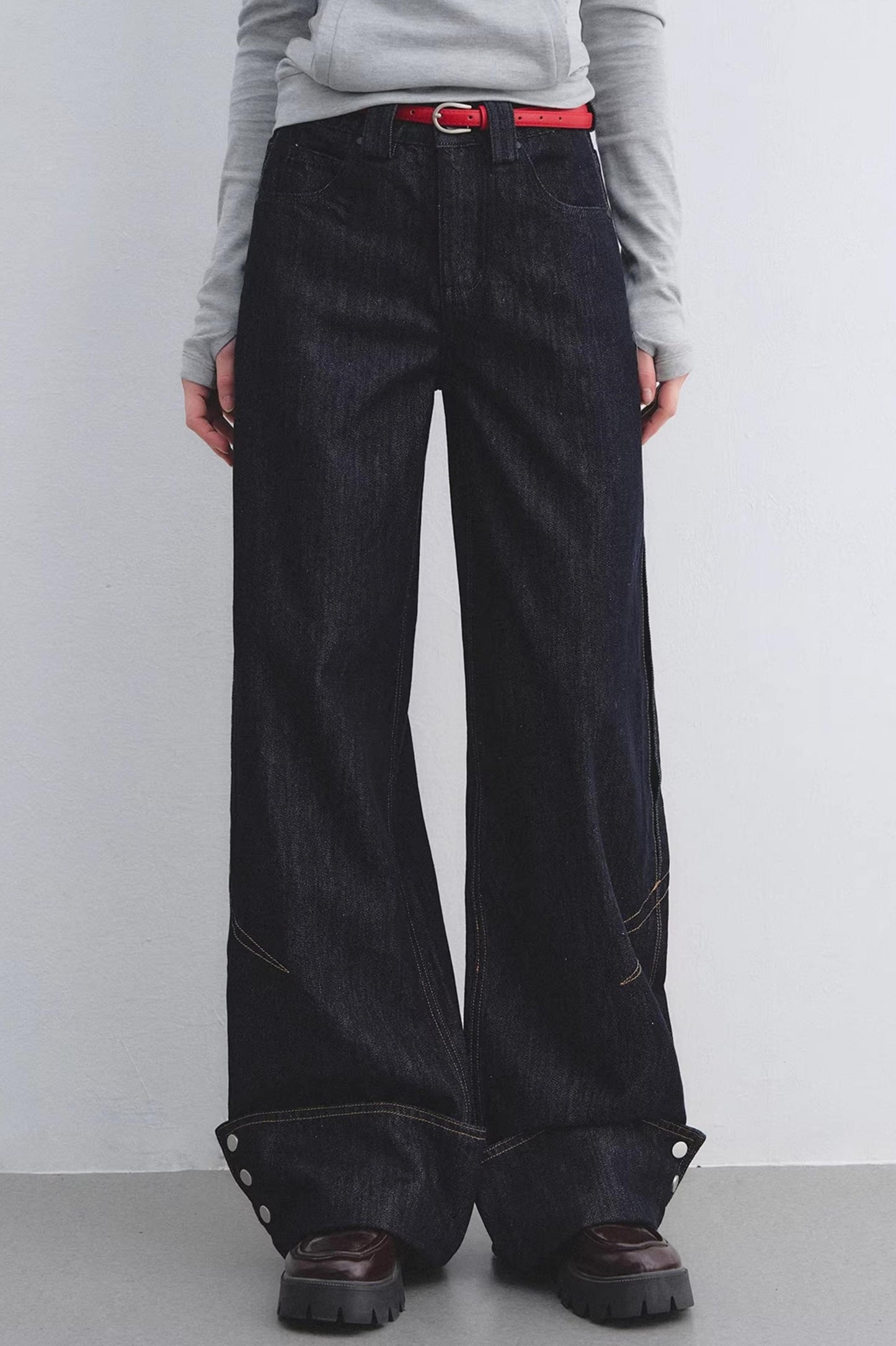 Lyocell Red Belted Pants