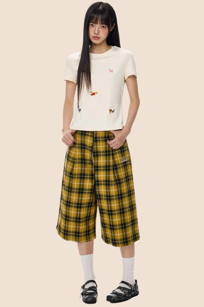 American Plaid Cropped Pants