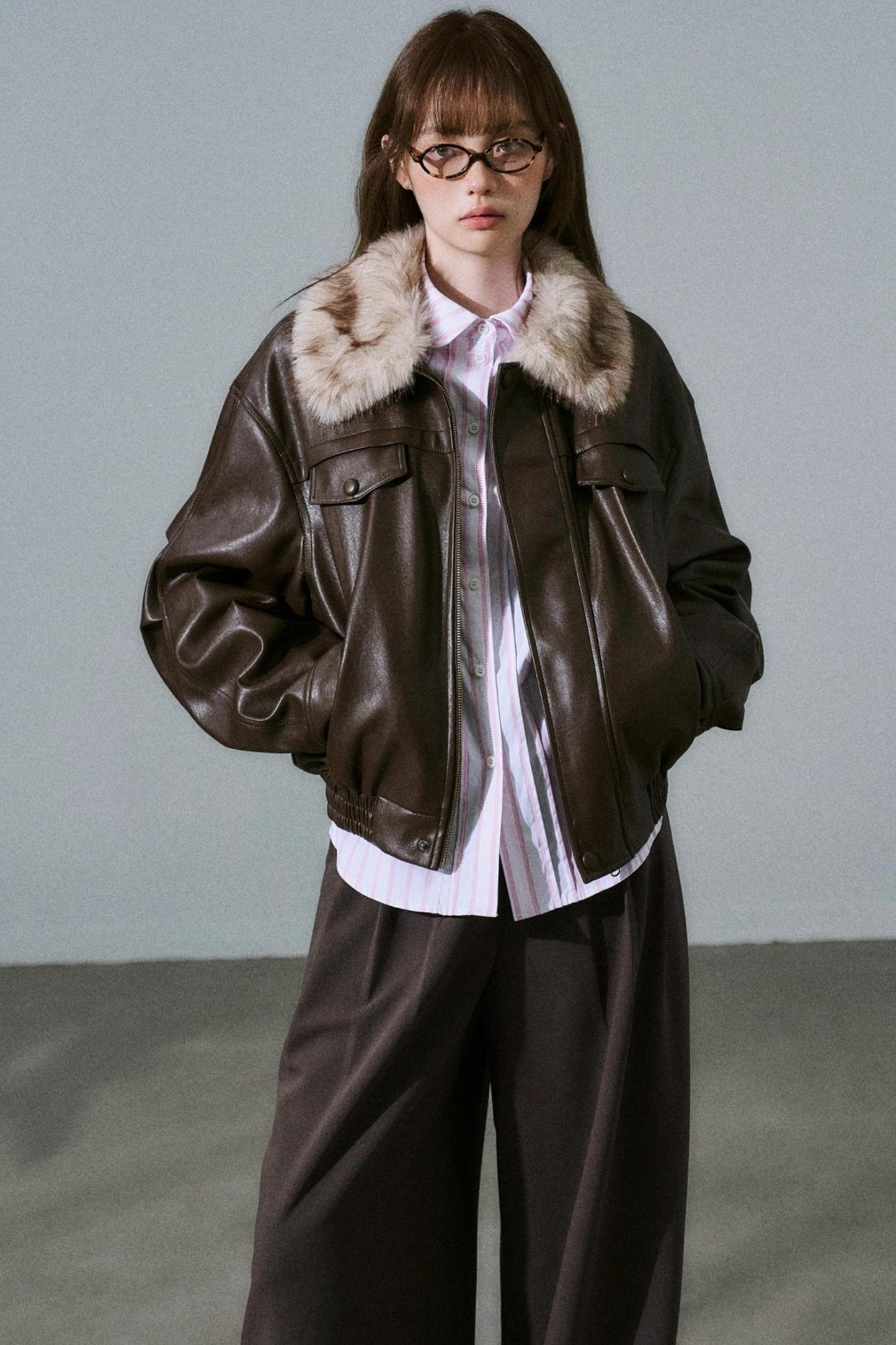 Lazy Silhouette Vintage Biker Jacket