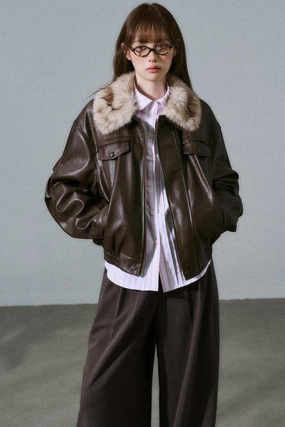 Lazy Silhouette Vintage Biker Jacket