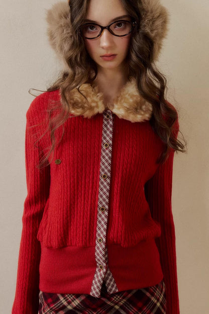 Rétro Reindeer À carreaux Pull