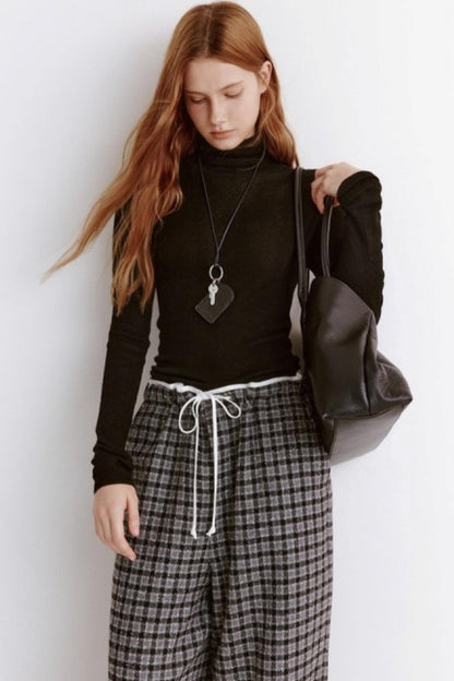 High Neck Slim Knitted Sweater