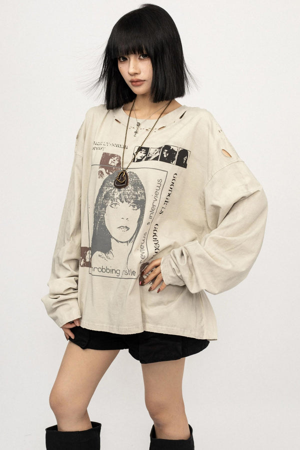 Lazy Retro Long Sleeve Top