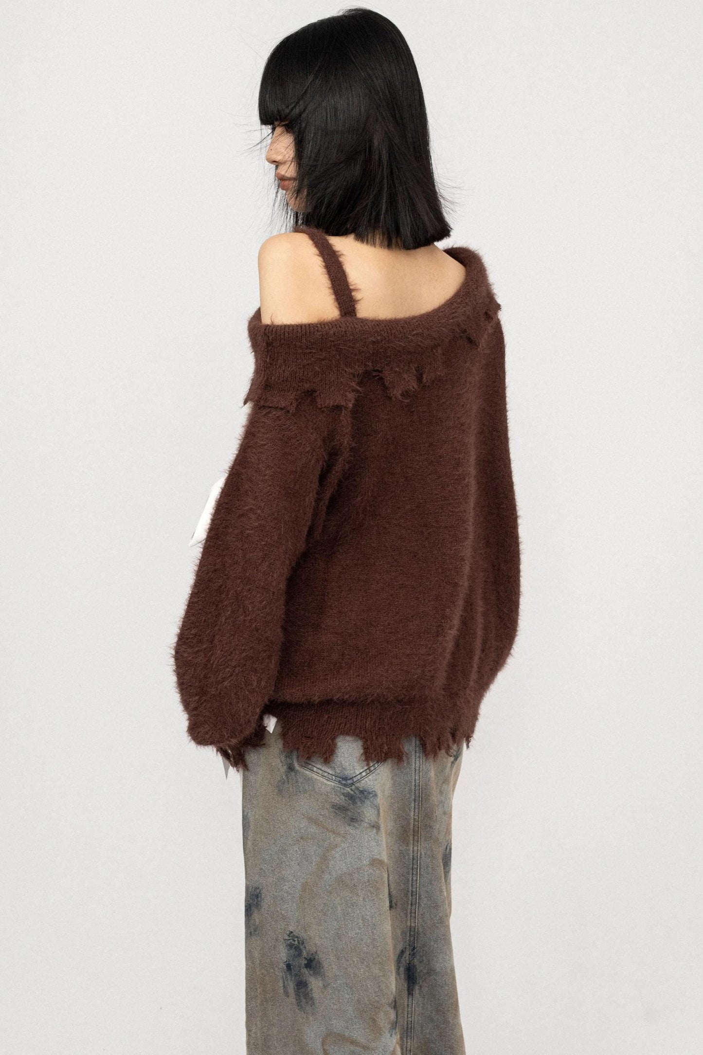 Off-The-Shoulder butterfly Loose Top