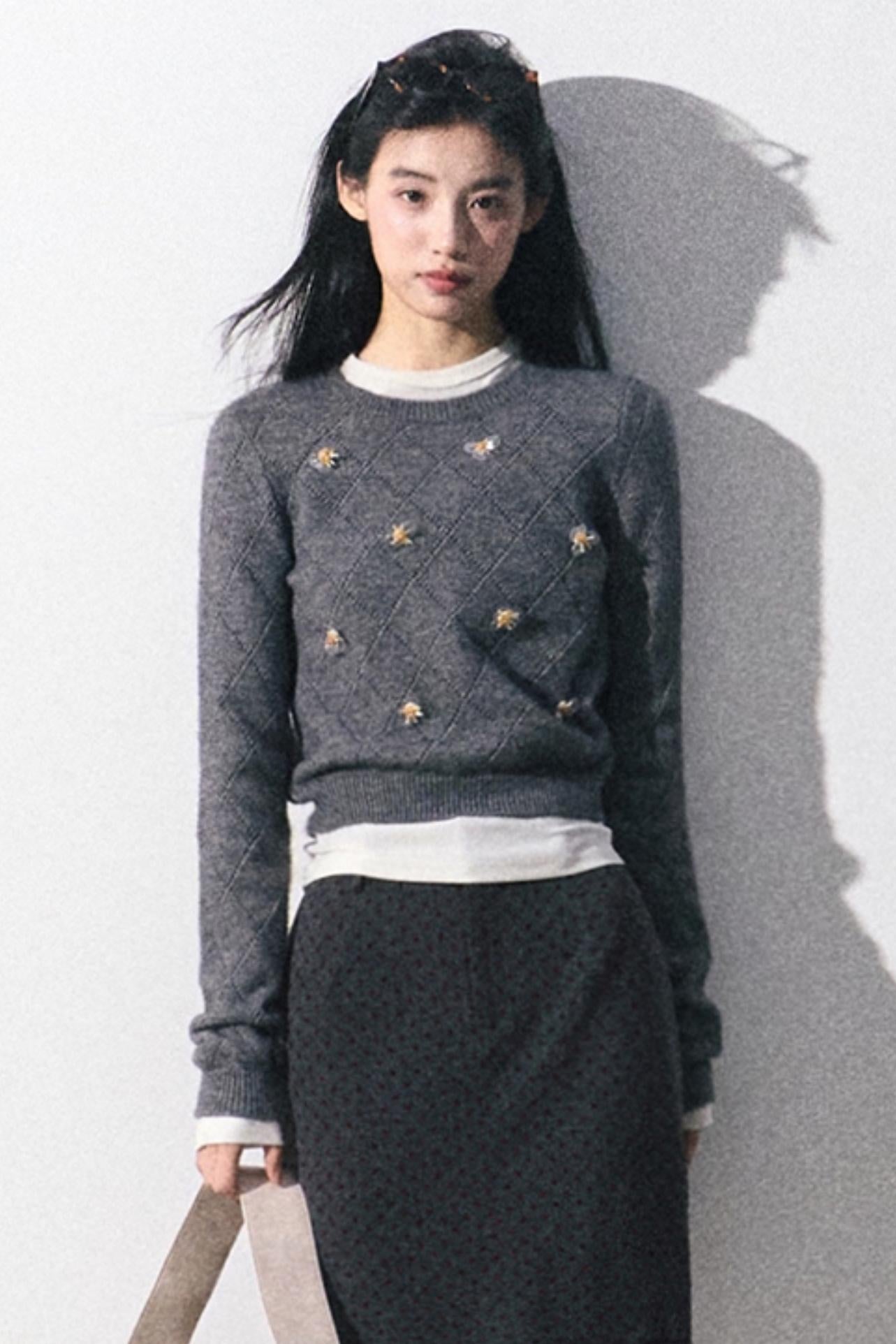 Heavy Industry Beaded Knit Sweater