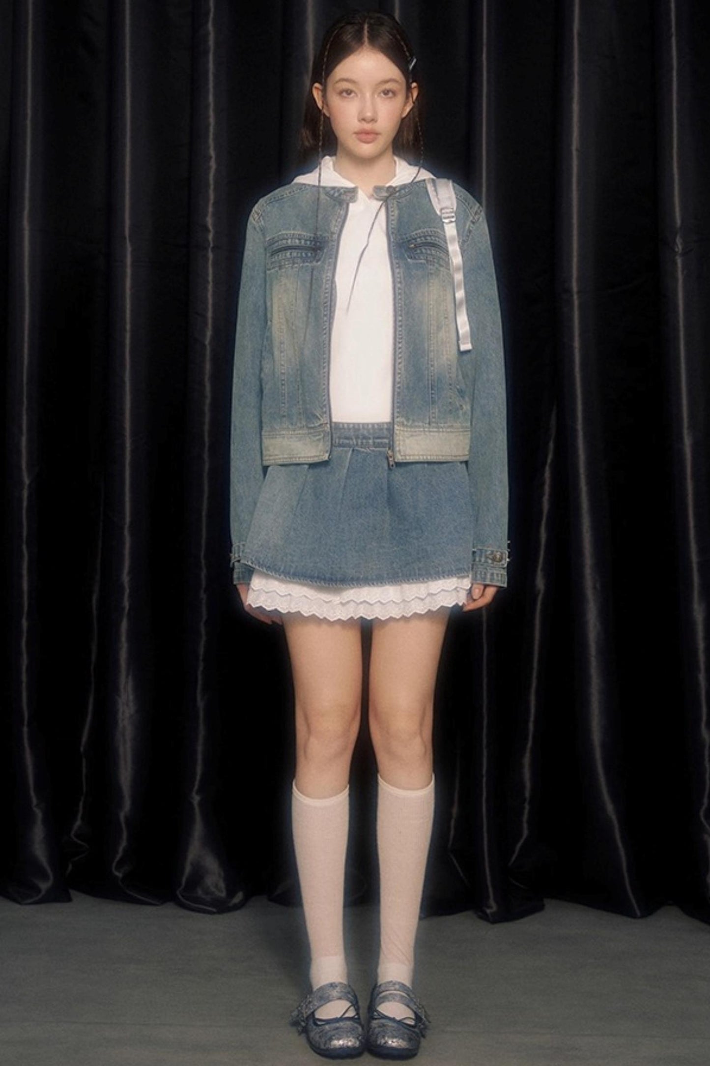 Panelled Puff Sleeve Layering Sweatshirt