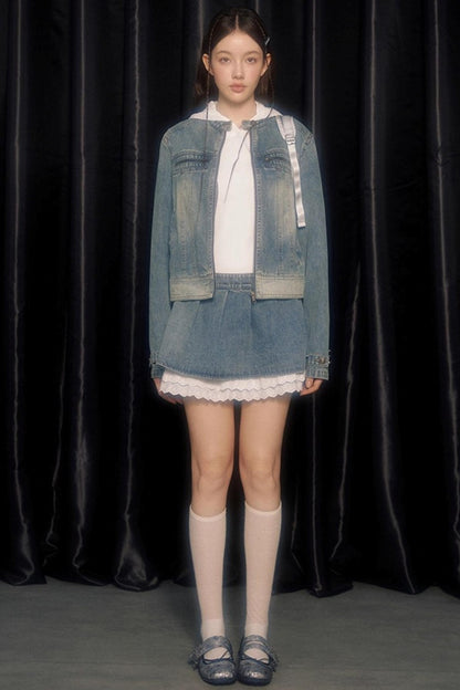 Panelled Puff Sleeve Layering Sweatshirt