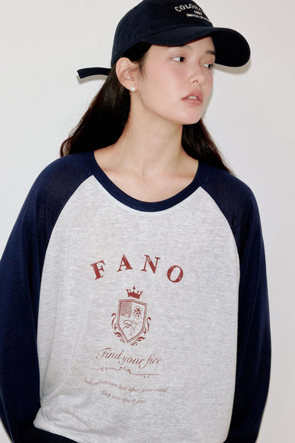 Niche Badge Raglan Sleeve Printed T-Shirt