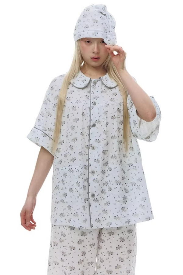 Pony-Printed Matching Pajama Set