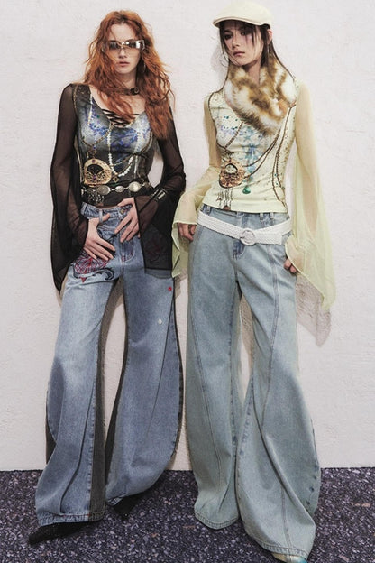 Asymmetrical Sickle Jeans