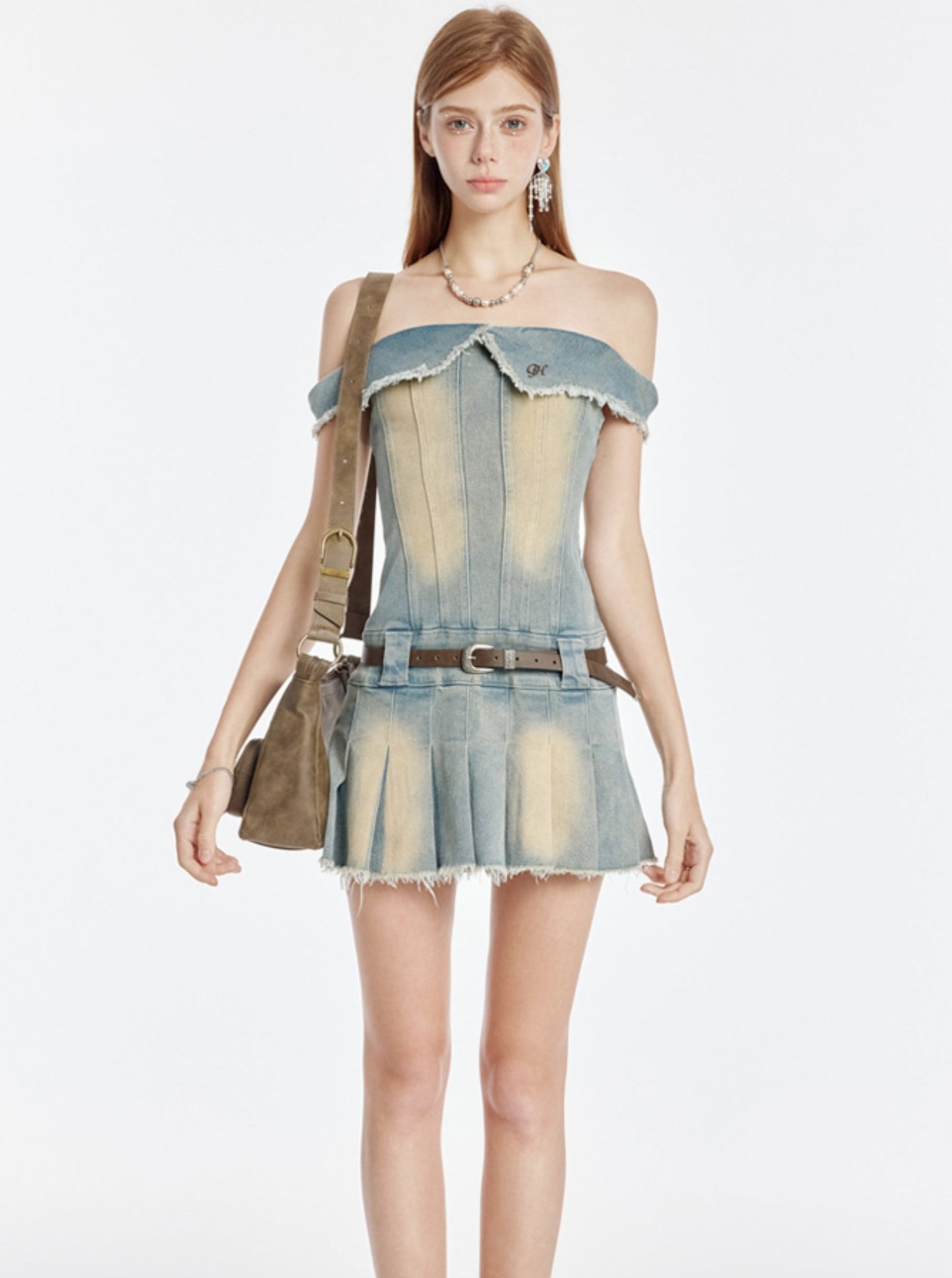 One-Shoulder Denim Dress