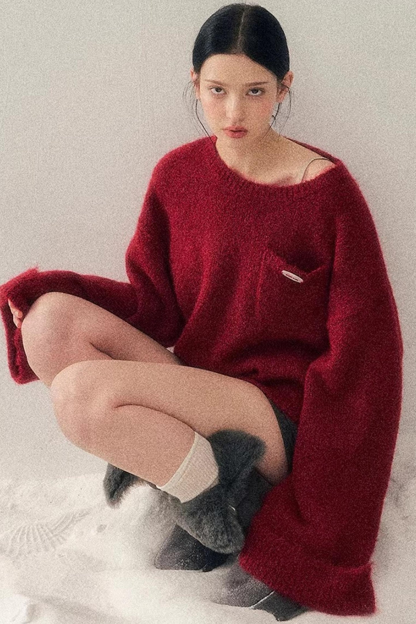 Winter Mohair Red Sweater