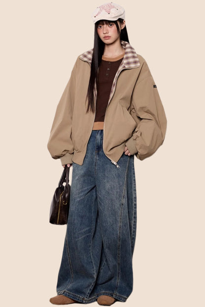 Bath Style Reversible Plaid Jacket