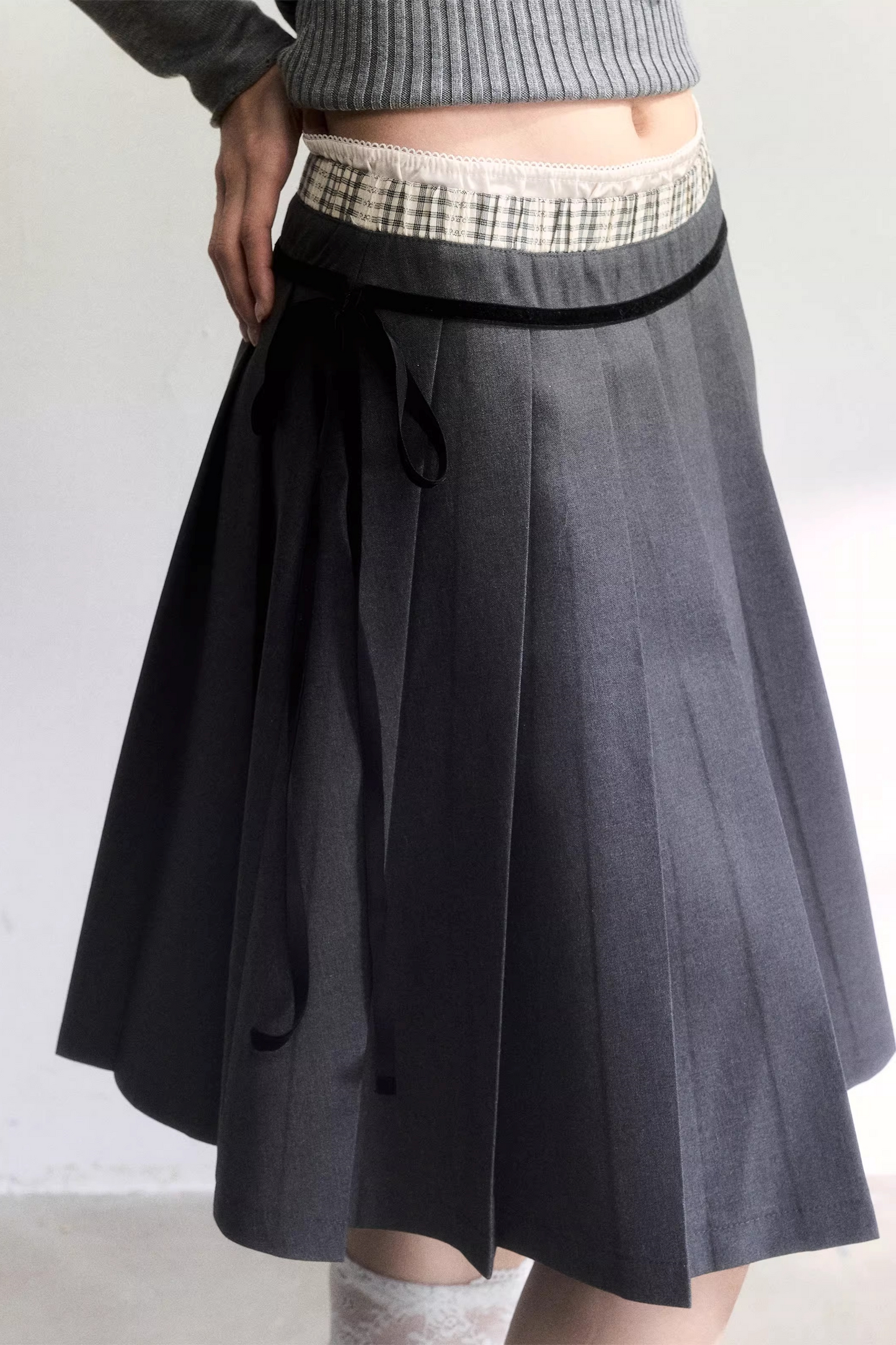 Retro Plaid Pleated Skirt