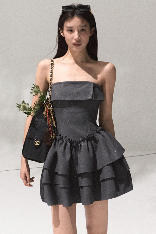 Girls Heart Wool Sequin A-Line Skirt Dress