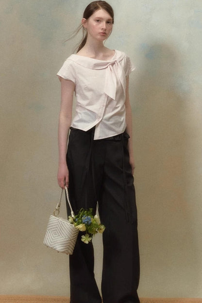 Summer Ruffle Wide Leg Pants