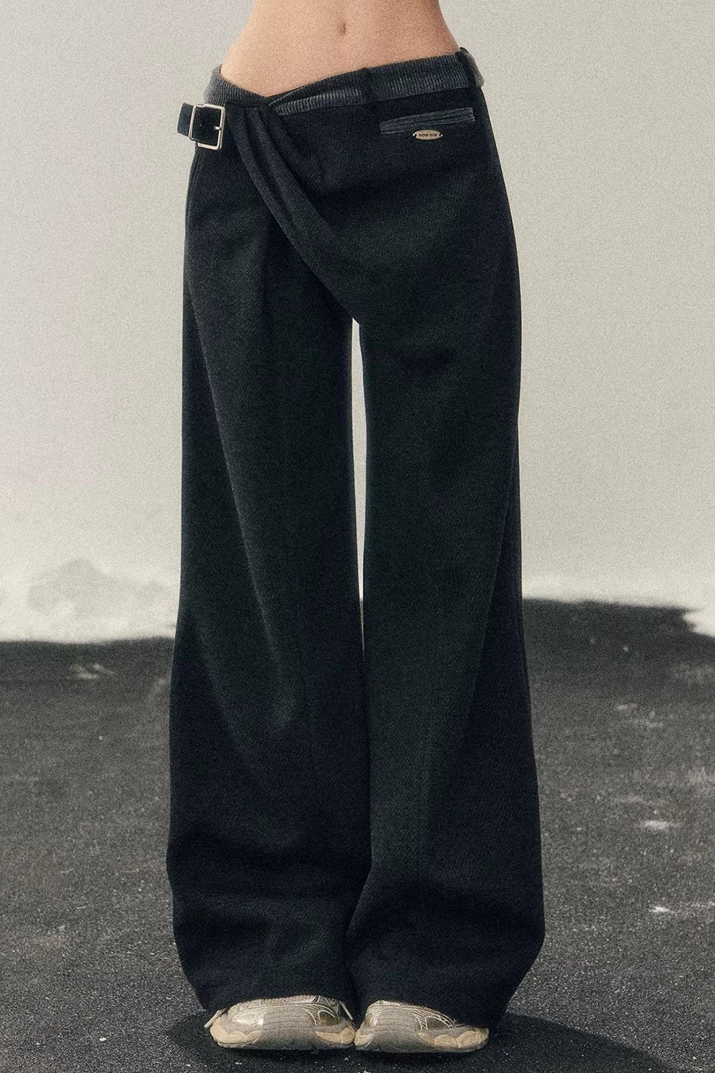 Fleece-Lined Wide-Leg Pants