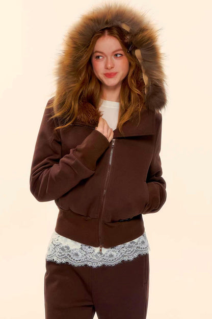 Retro Fleece Hooded Jacket Set-Up