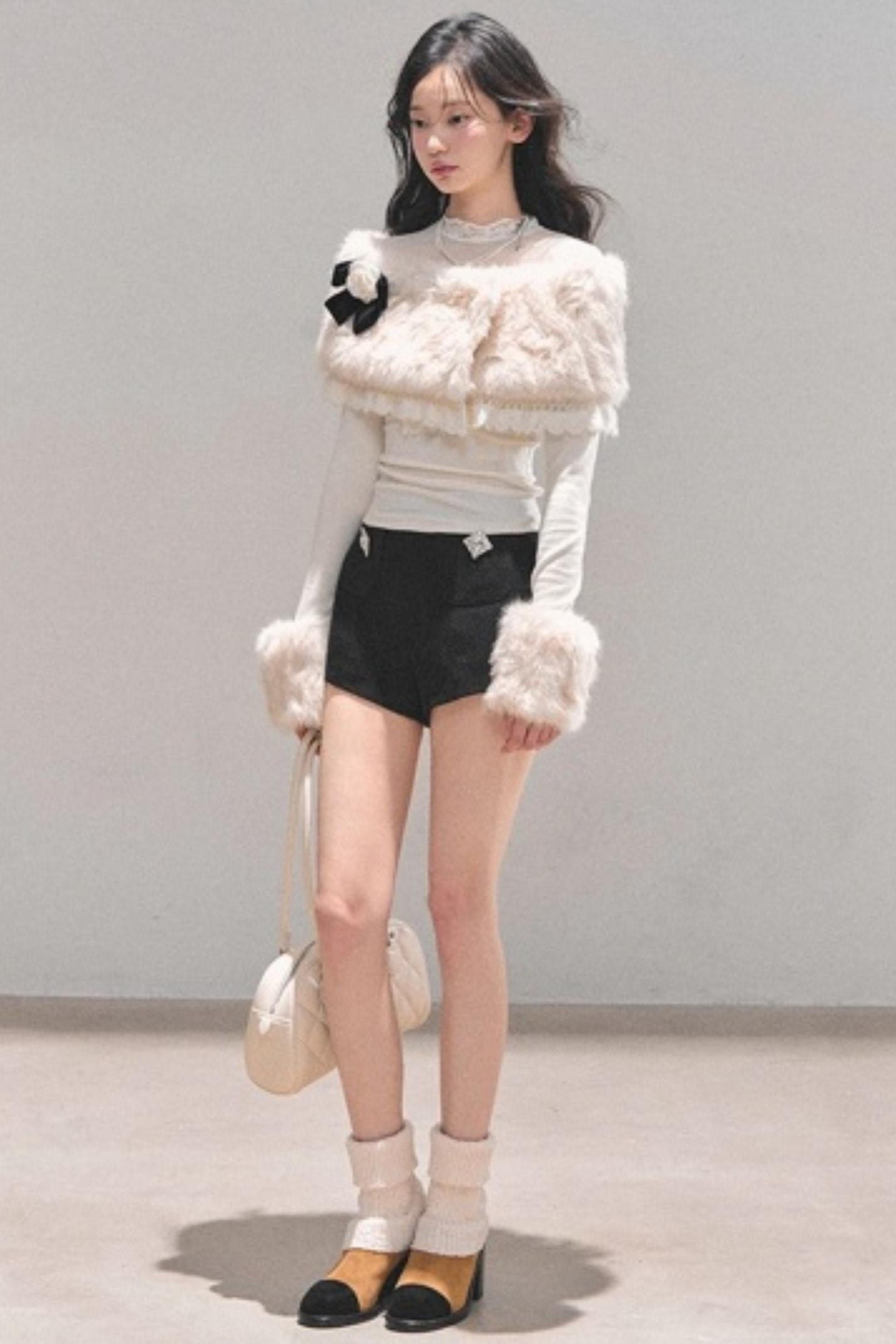 Whispering Snow Lace Top Set