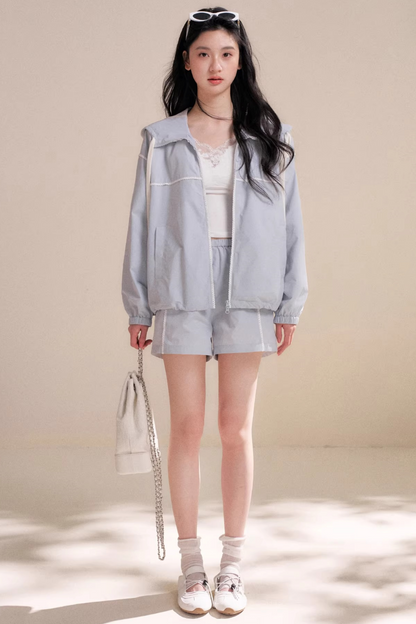 스포티크 레이스 후드 재킷 셋업