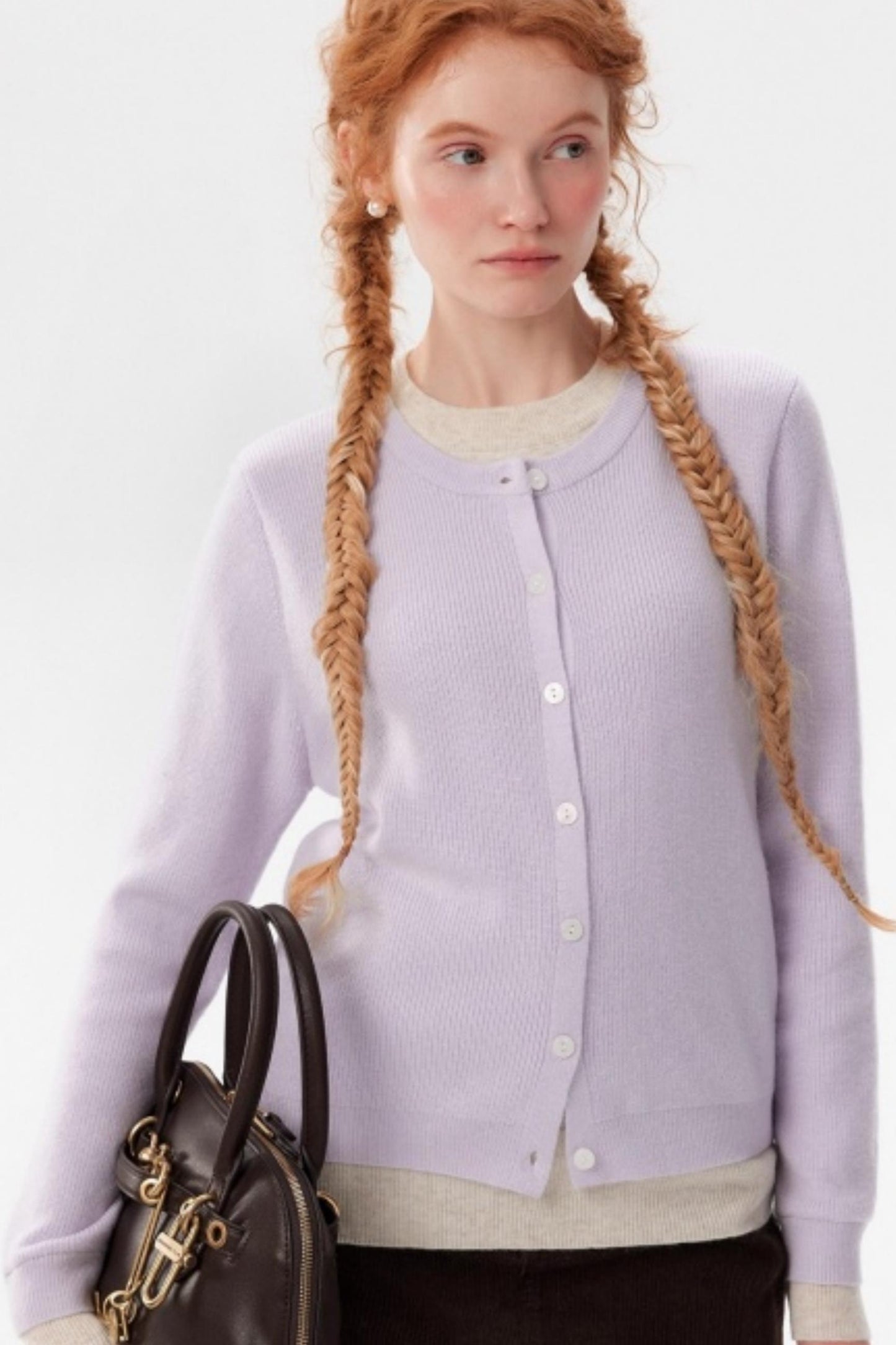 Color-Blocked Knit Fake Two Sweater