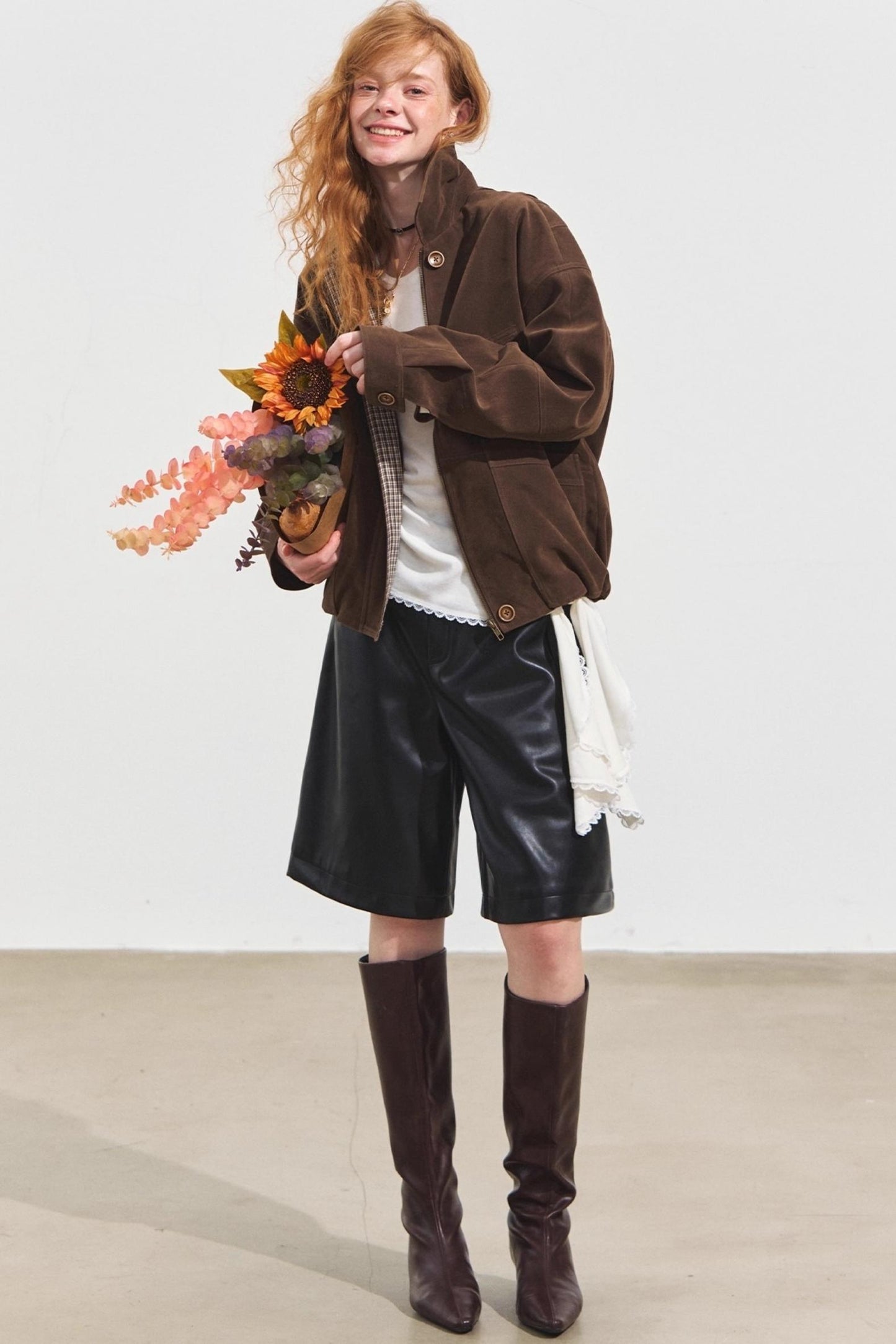 Wide-Leg Leather Trousers