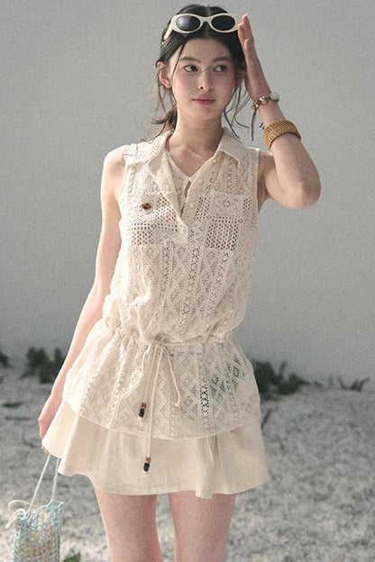 Lace Hollow-Out Summer Top