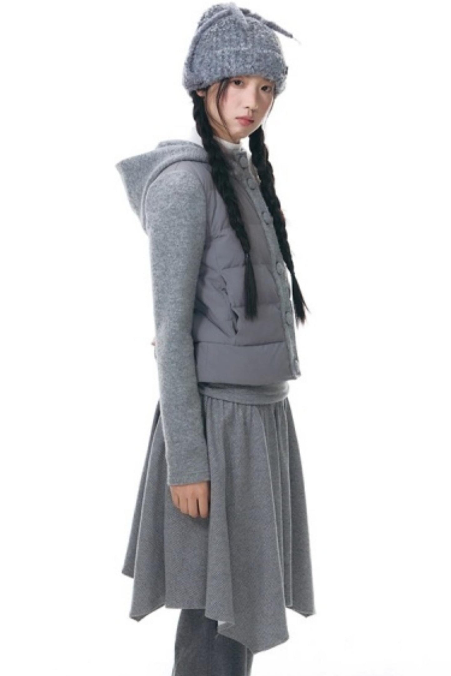 Patchwork Cropped Down Jacket