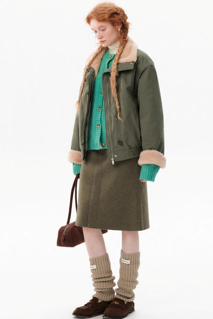 Retro Lapel Fur Winter Jacket