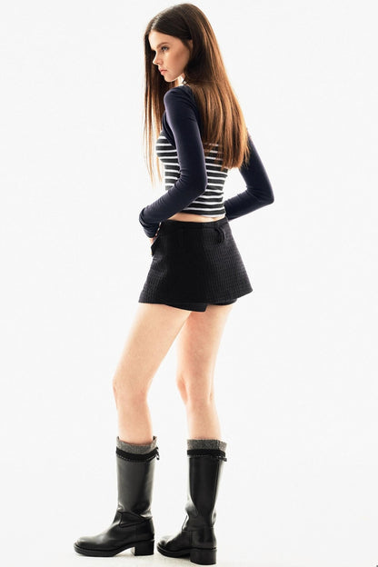 Tencel Wool Striped Knit Top