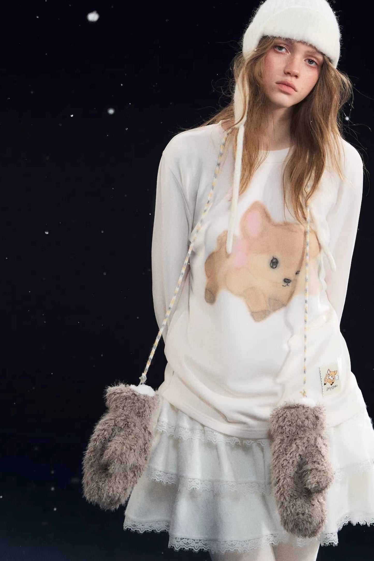 Little Deer Fluffy Blouse Top