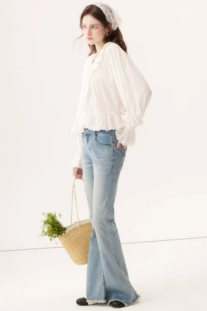 Linen V-Neck Blouse