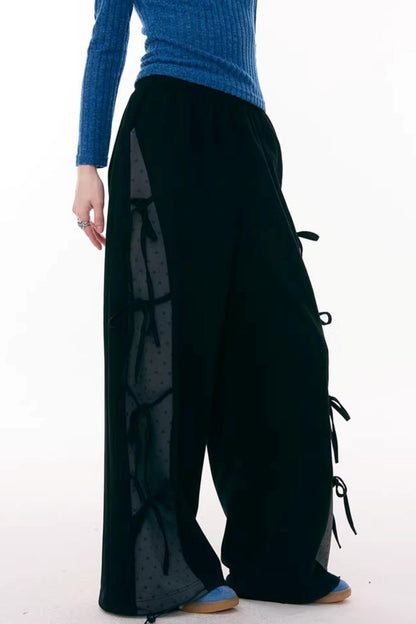 Deconstructed Bow Polka Dot Pants