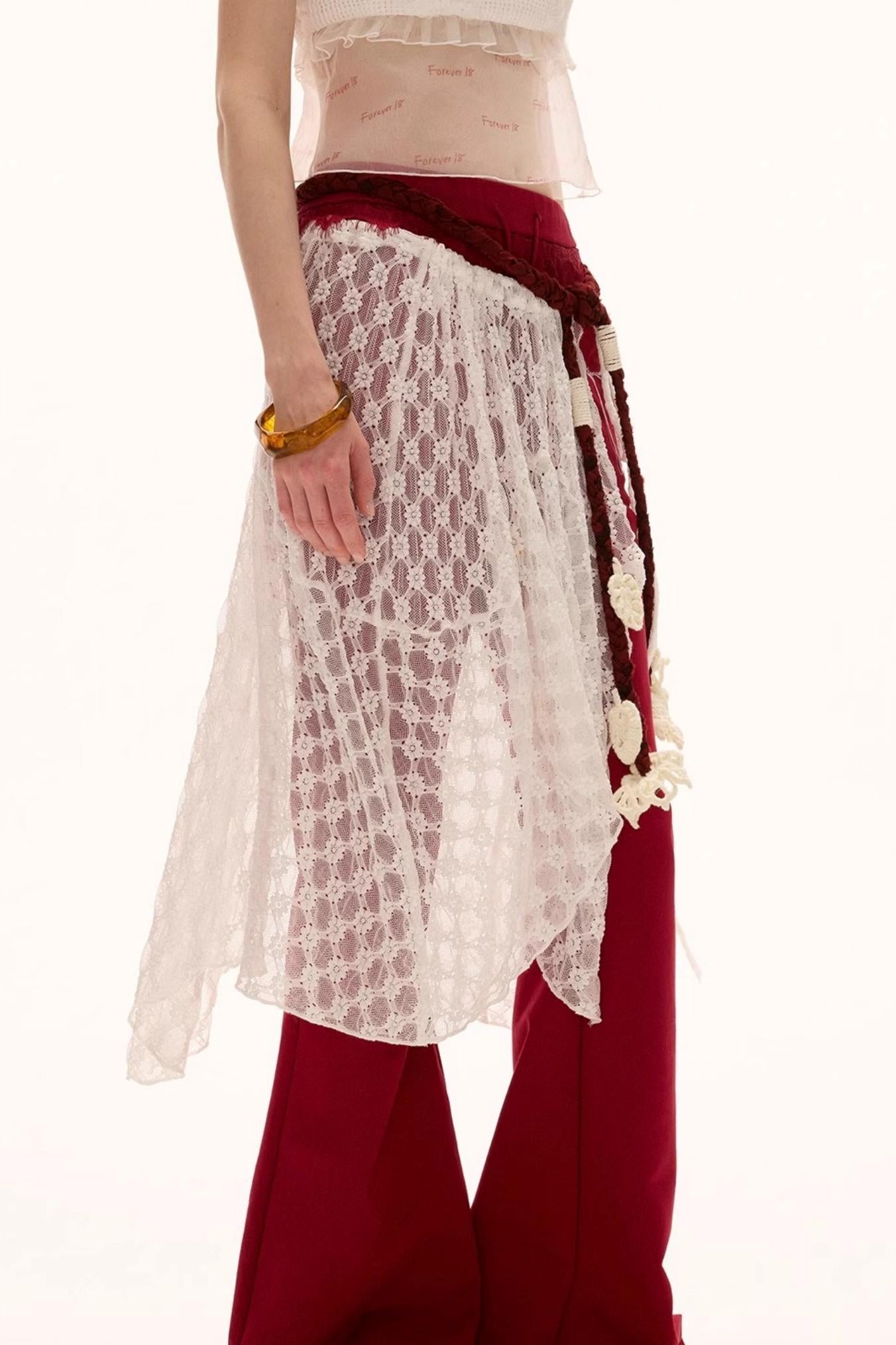 White Lace Curtain Skirt