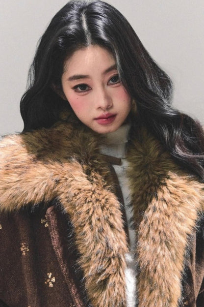 Maillard Wool Jacket With Skirt Set-Up