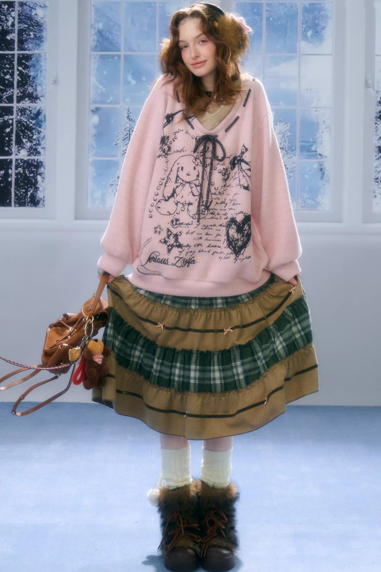 Velvet Rabbit Print Sweater