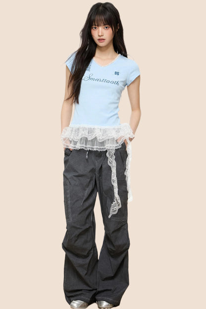 Thin Slim Fit Lace T-Shirt
