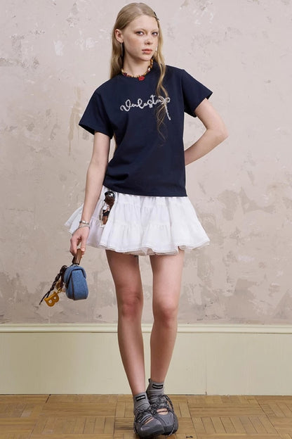 Embroidered Silk Tee