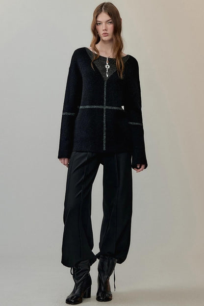 Translucent Weaving Knit Top