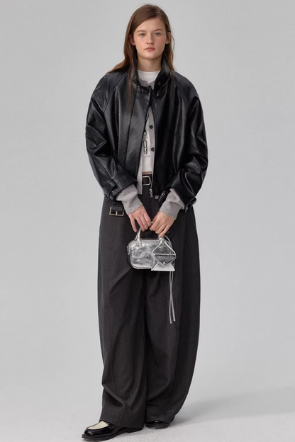 Heavy-Duty Black Leather Jacket