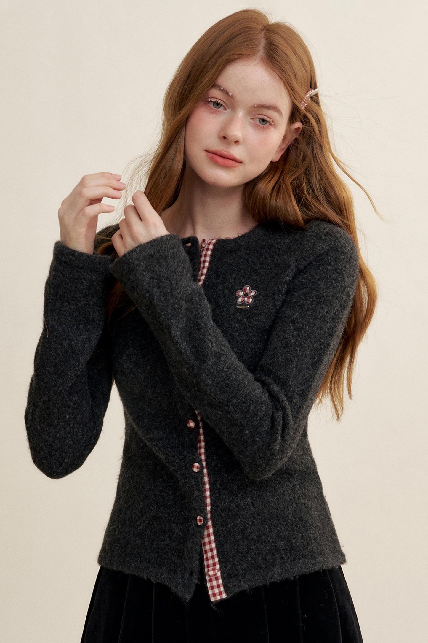 Vintage Checkered Cardigan