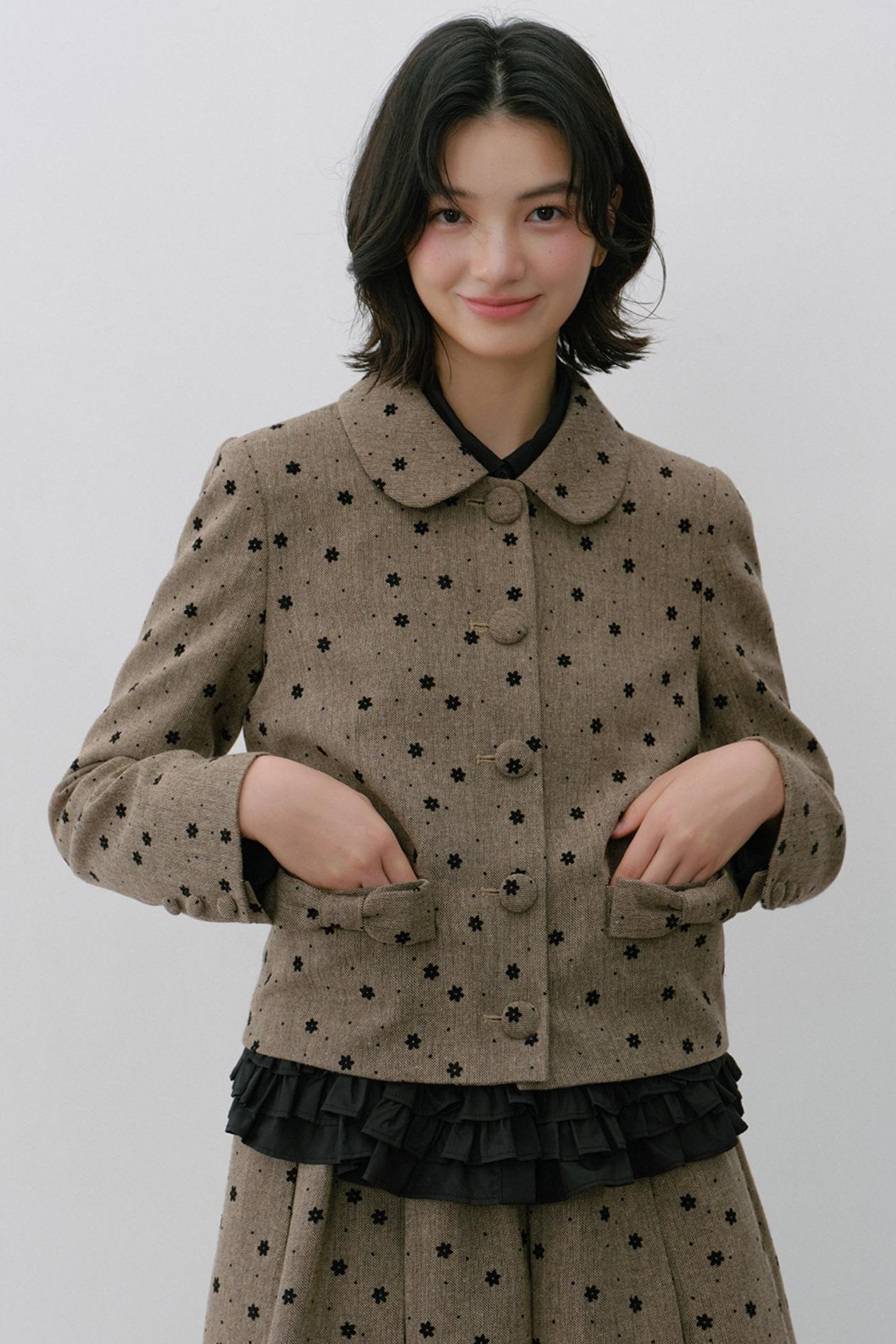 Elastic Pleated Skirt Suit Set-Up