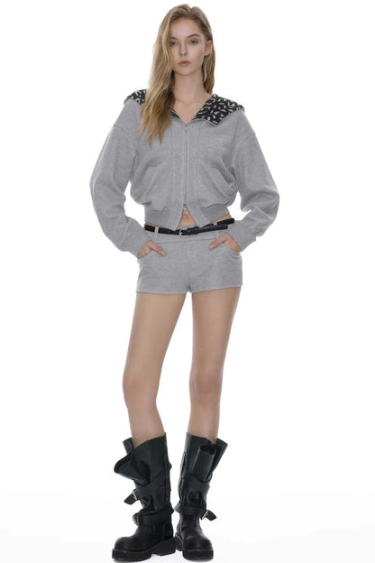 Knitted Vintage Mini Shorts Set-Up