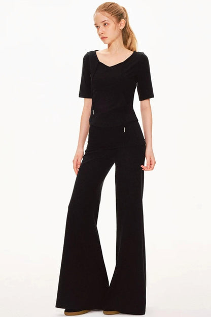 Lyocell Knit V-Neck Ensemble Set-Up