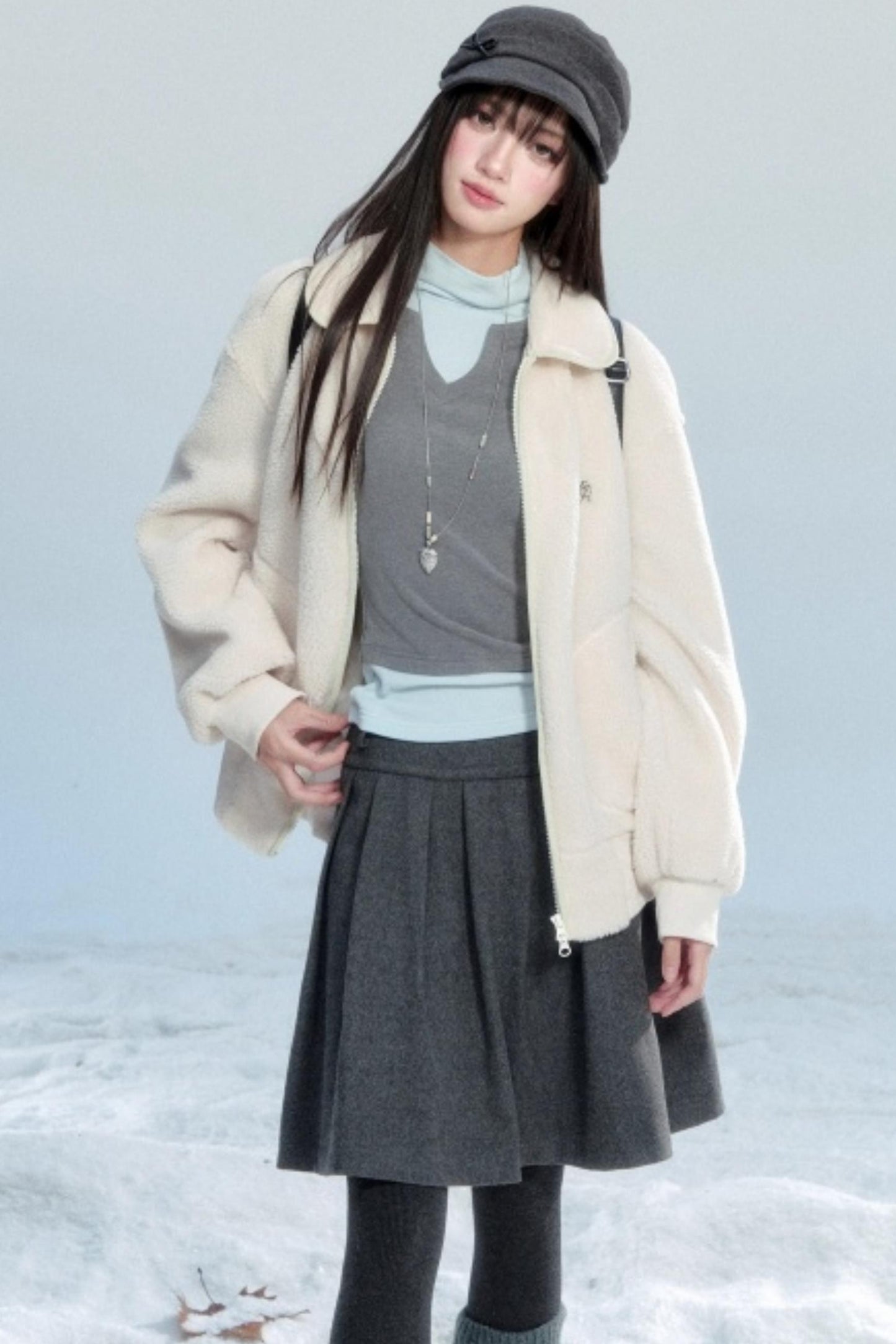 Japanese Retro Lamb Wool Jacket